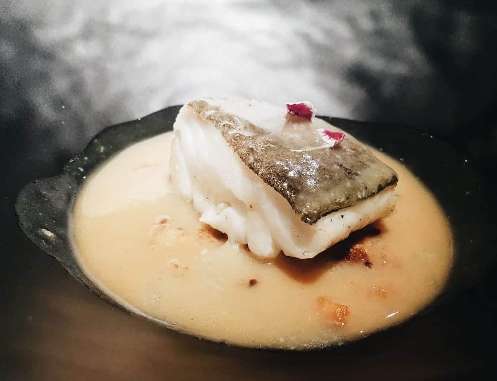 Restaurante Biosfera - Bacalao con Migas