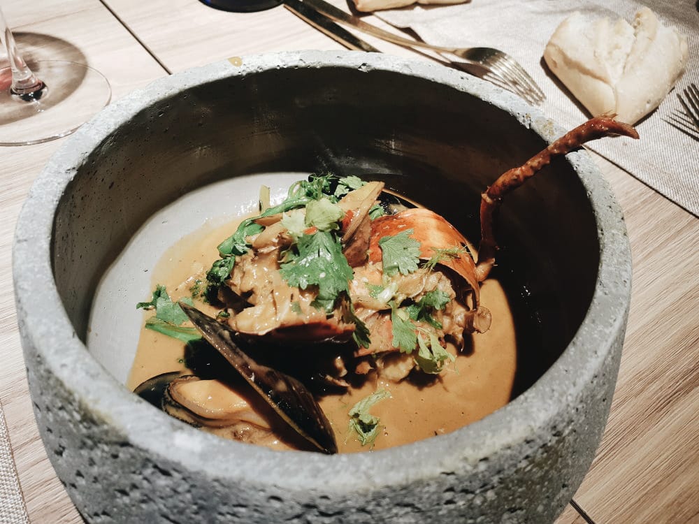 Restaurante Biosfera - Bogavante al curry